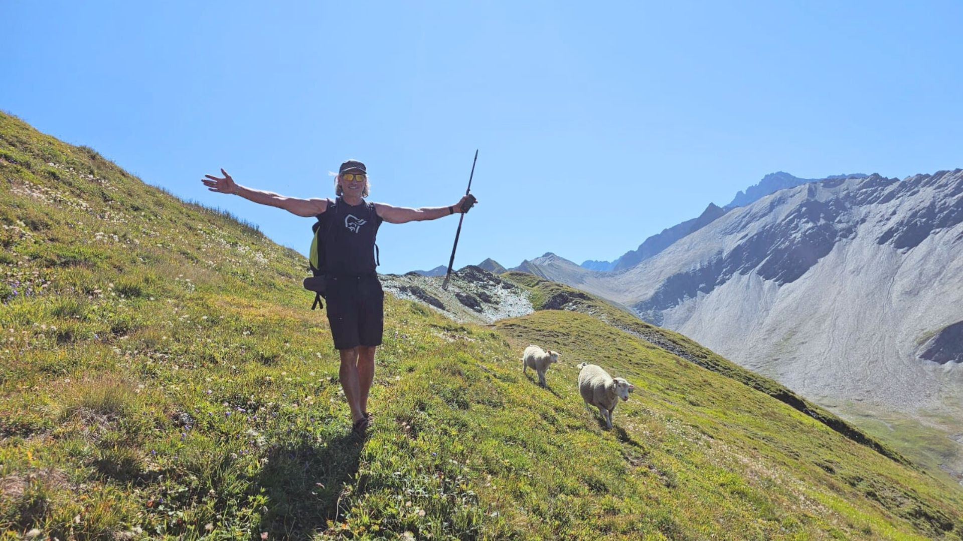 Group at a pass on the Tour du Mont Blanc